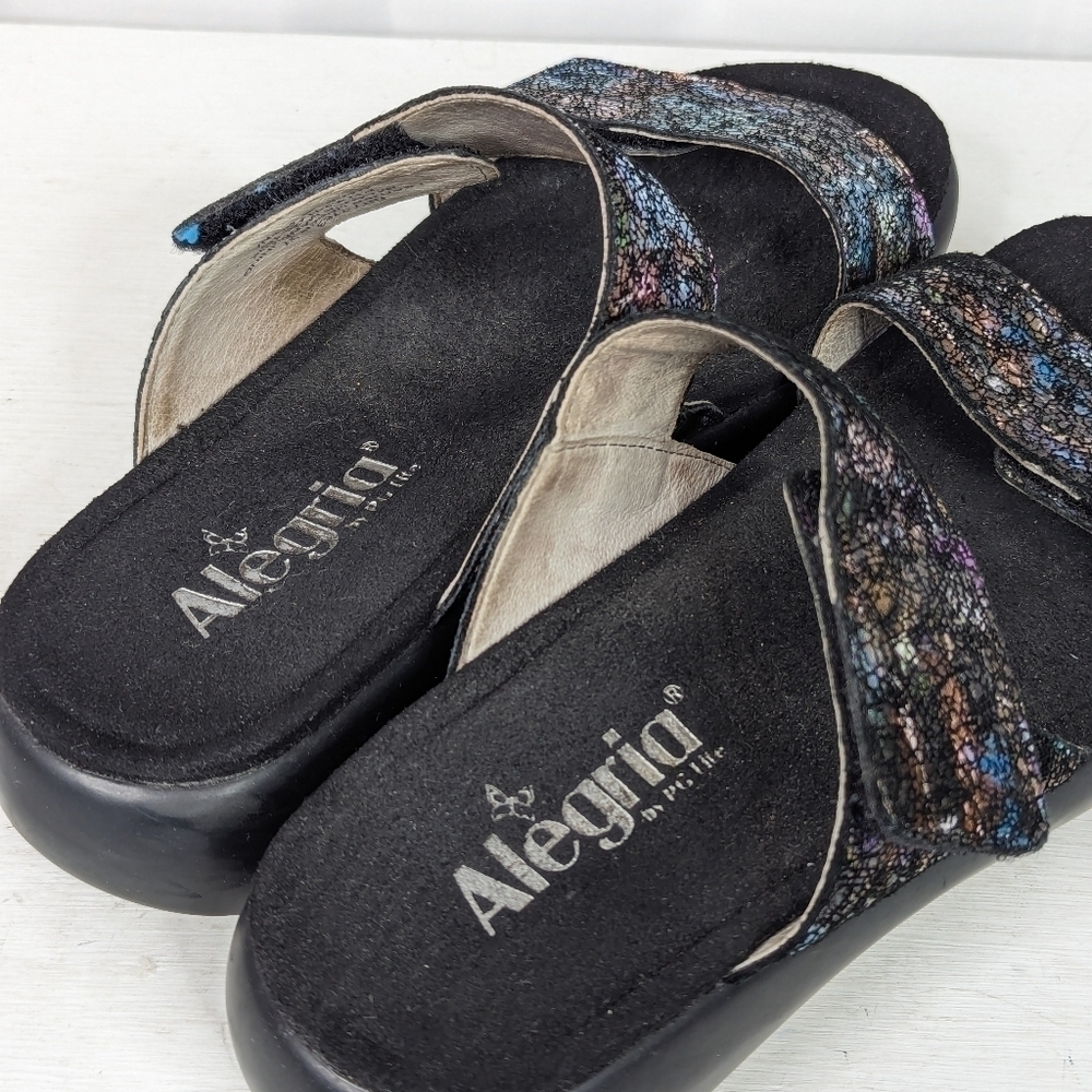 Alegria Bryce Montage Metallic Colorful Two Strap Sandals - Size 37/7 - Picture 6 of 8